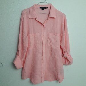 Sanctuary Light Pink Gauze Button-Down Shirt